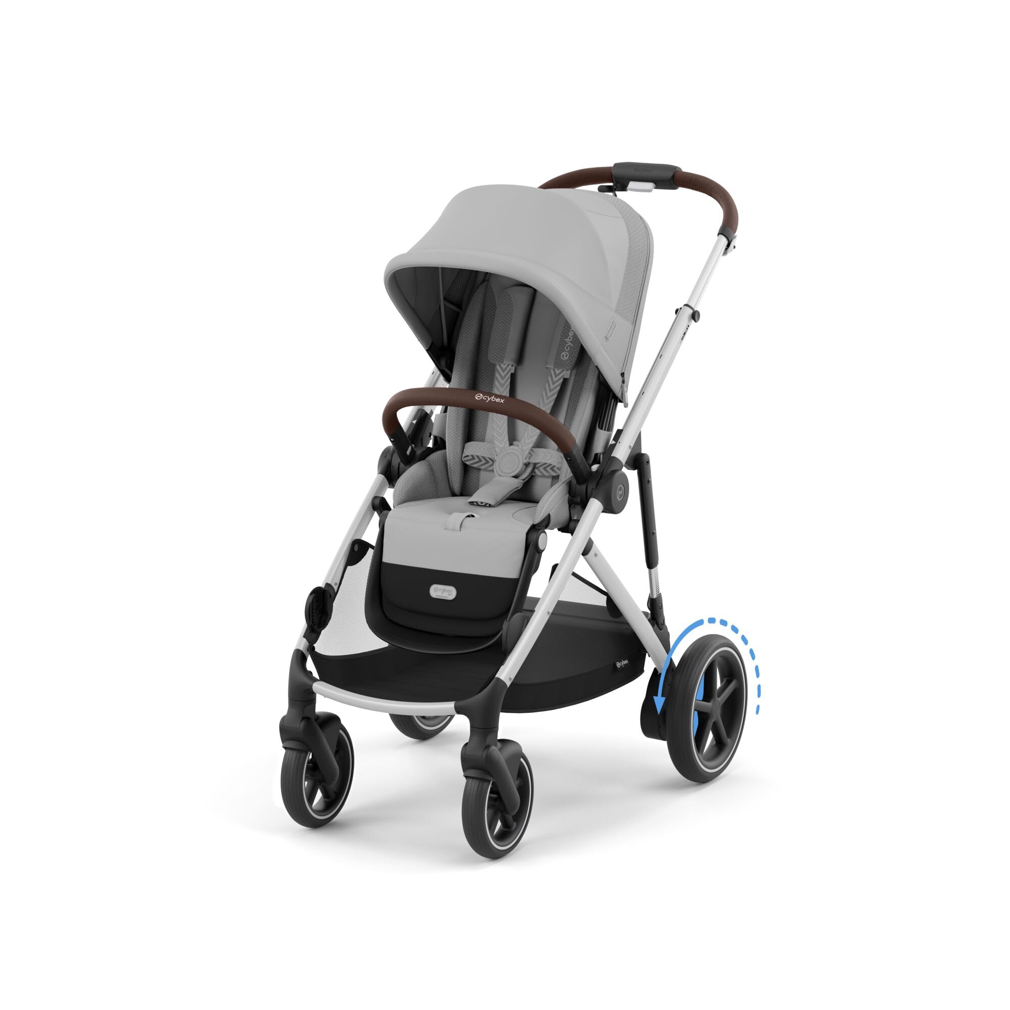CYBEX Poussette Gold e-GAZELLE S, De la naissance à environ 4 ans, Max. 22 kg (mode simple) / 2x 22 kg (mode Duo), Système tout-en-1 avec propulsion électrique et 20+ configurations, Gris pierre