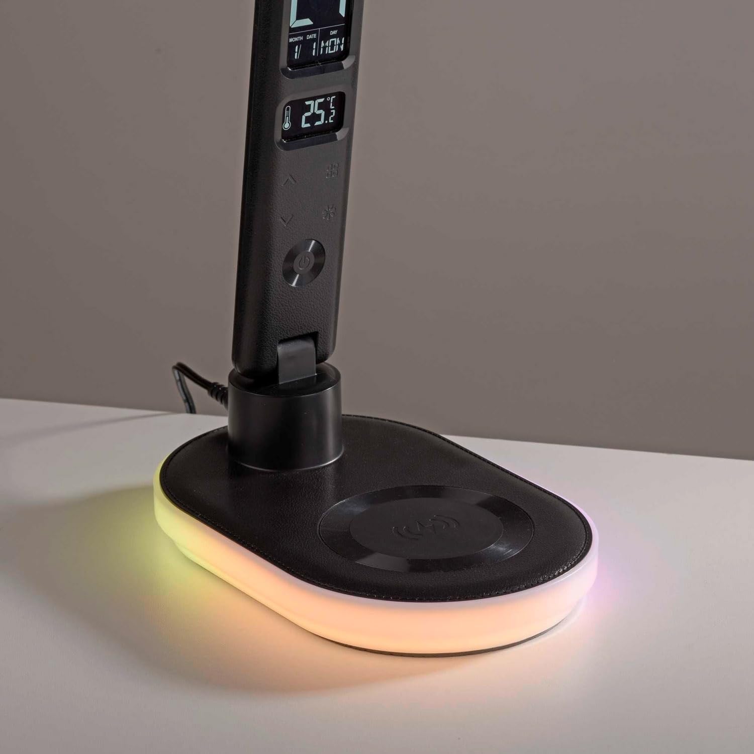 Just Light. LED-Schreibtischlampe - H 54 cm - Schwarz - Kunststoff - dimmbar - mit RGB-Farbwechsel