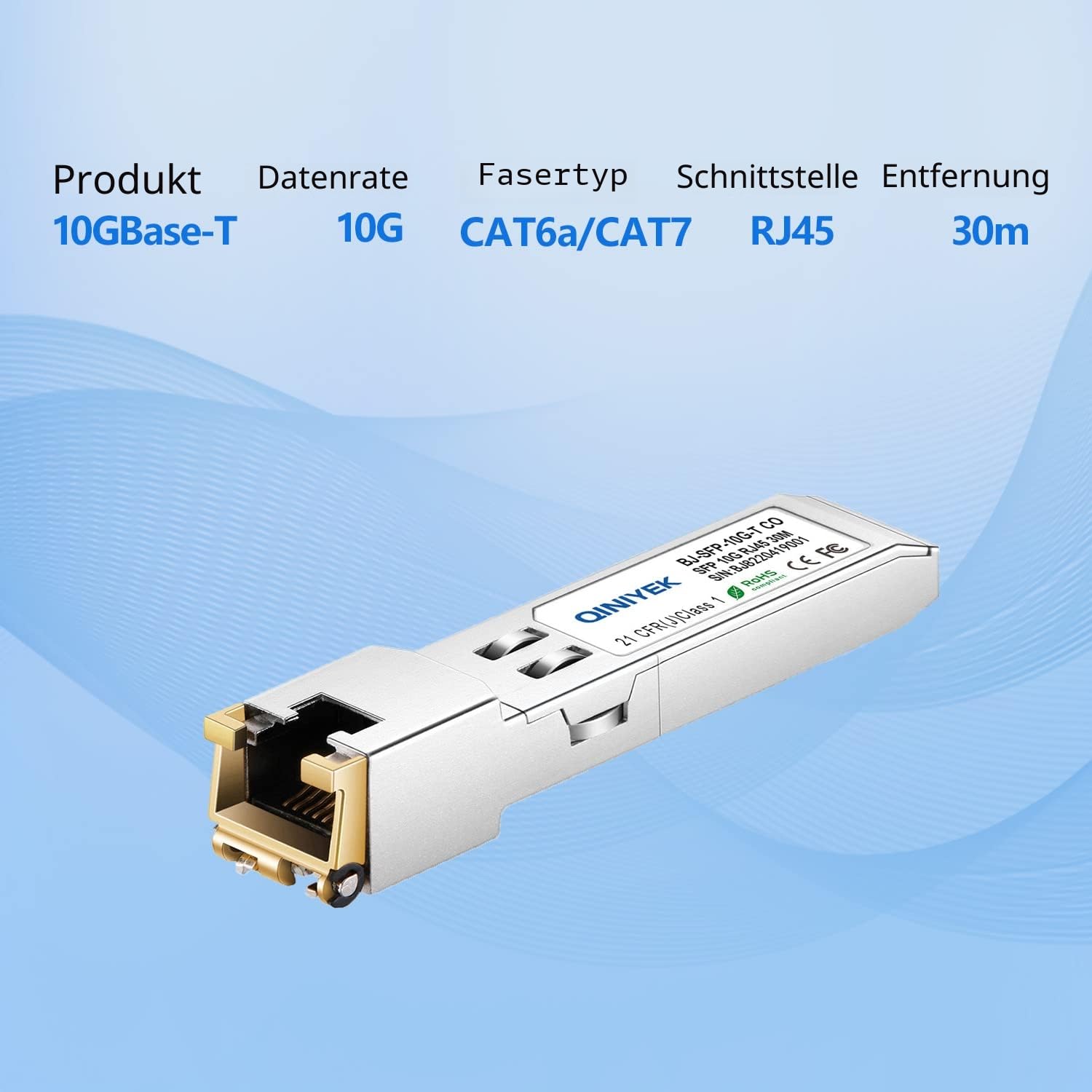 4Pack 1.25/2.5/5/10G SFP+ to RJ45 Transceiver, Copper SFP+ Module, Cat.6a/7, up to 30m, for Cisco SFP-10G-T-S, MikroTik S+RJ10, Ubiquiti UF-RJ45 -10 -10 g Net Gear AXM765, Netgear, TP-Link, Fortinet