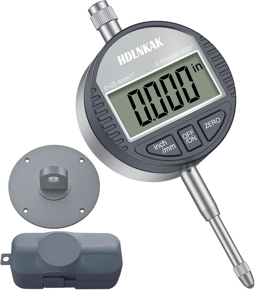 HDLNKAK Digital Dial Indicator Gauge 1"/25.4mm, Resolution: 0.0005''/0.01mm
