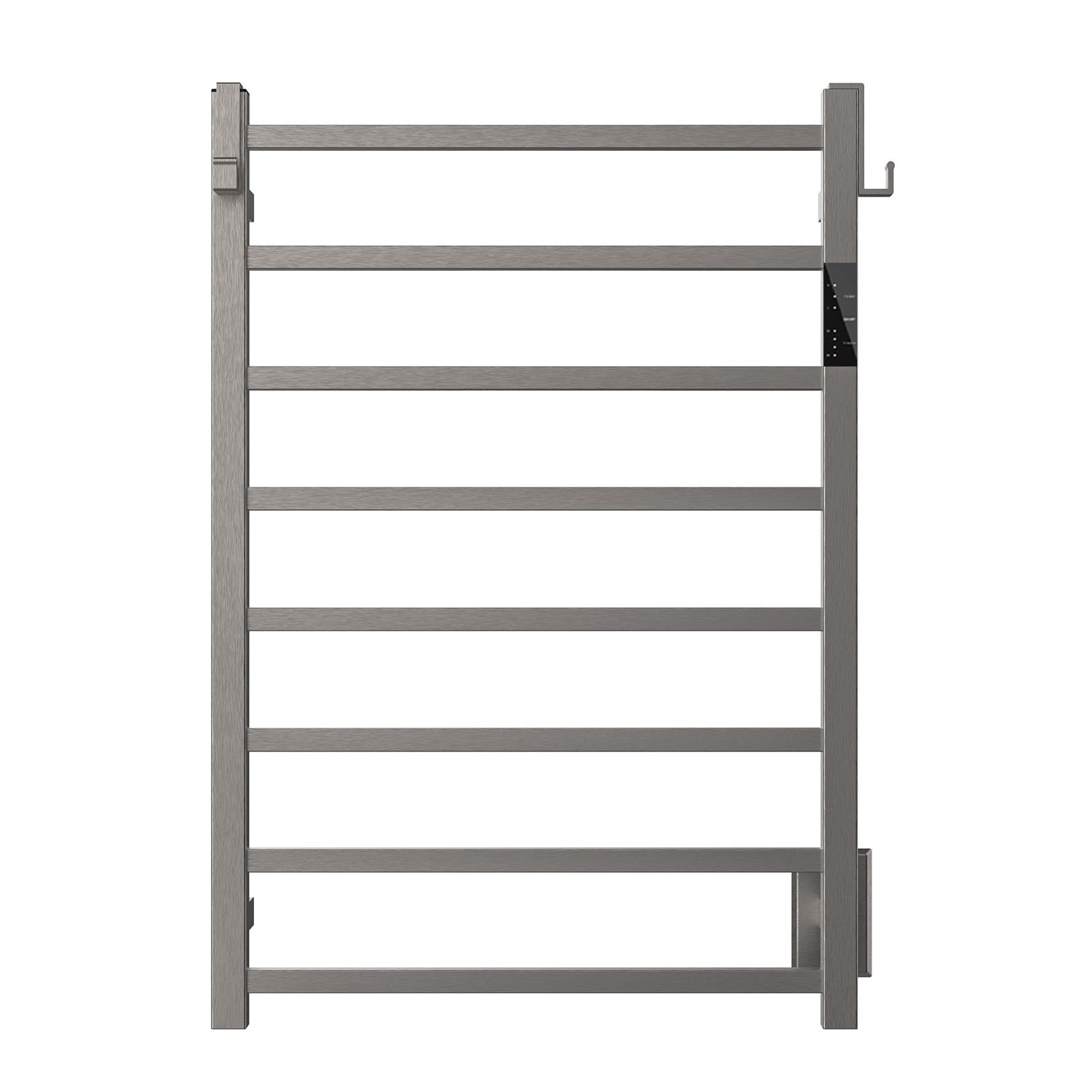 Podgrzewany Wieszak Na Ręczniki, Cyfrowy Wyświetlacz Podgrzewacz Do Ręczników Grzejnik 130 W Wieszak Na Ręczniki 8 Bar Elektryczny Wieszak Na Ręczniki Zegar Drabinka Na Ręczniki Ze Stali Nierdzewnej