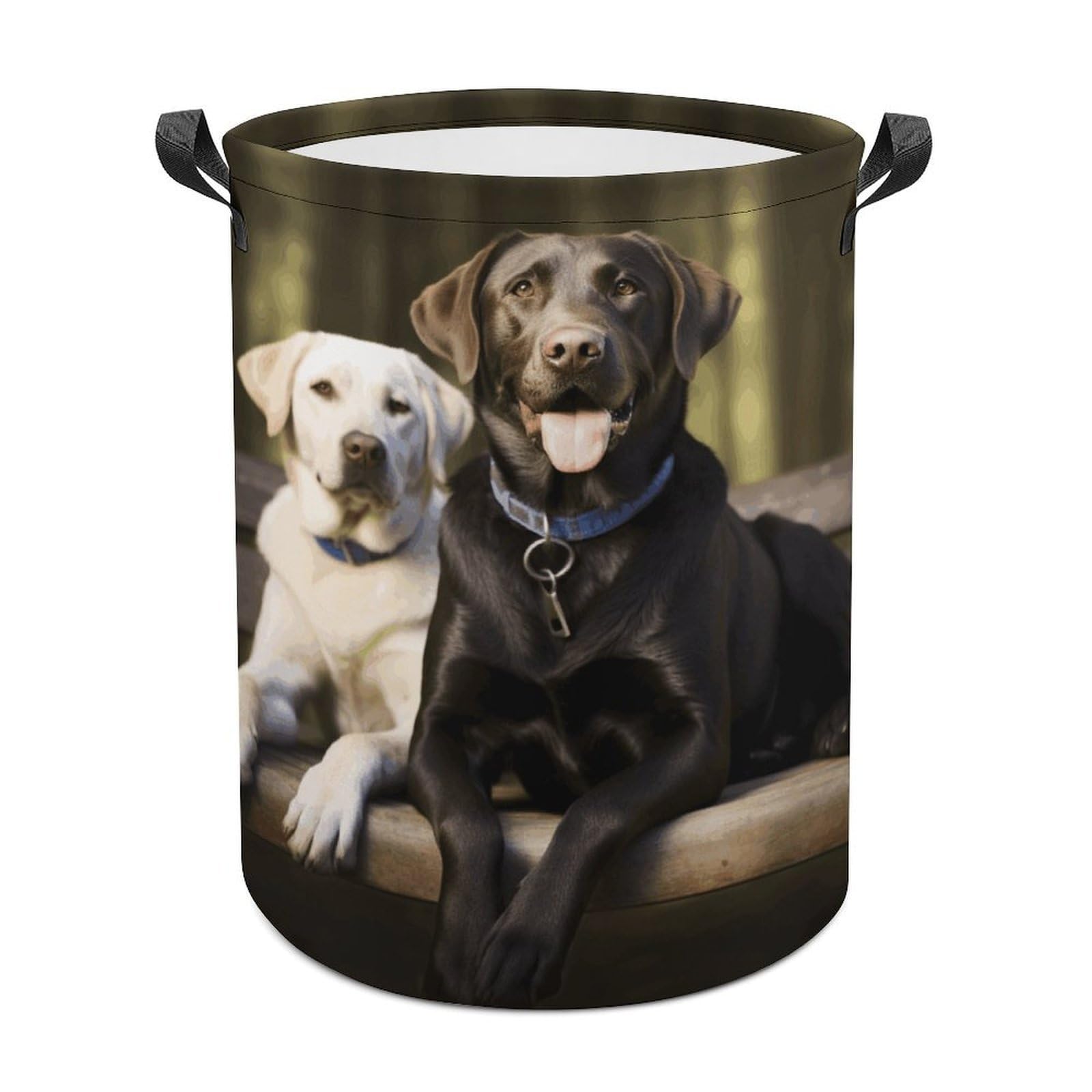 Labrador Laundry Basket Large Foldable Laundry Hamper Waterproof Clothes Hamper with Handles Durable Dirty Clothes Storage Bucket for Bedroom Bathroom Laundry Room