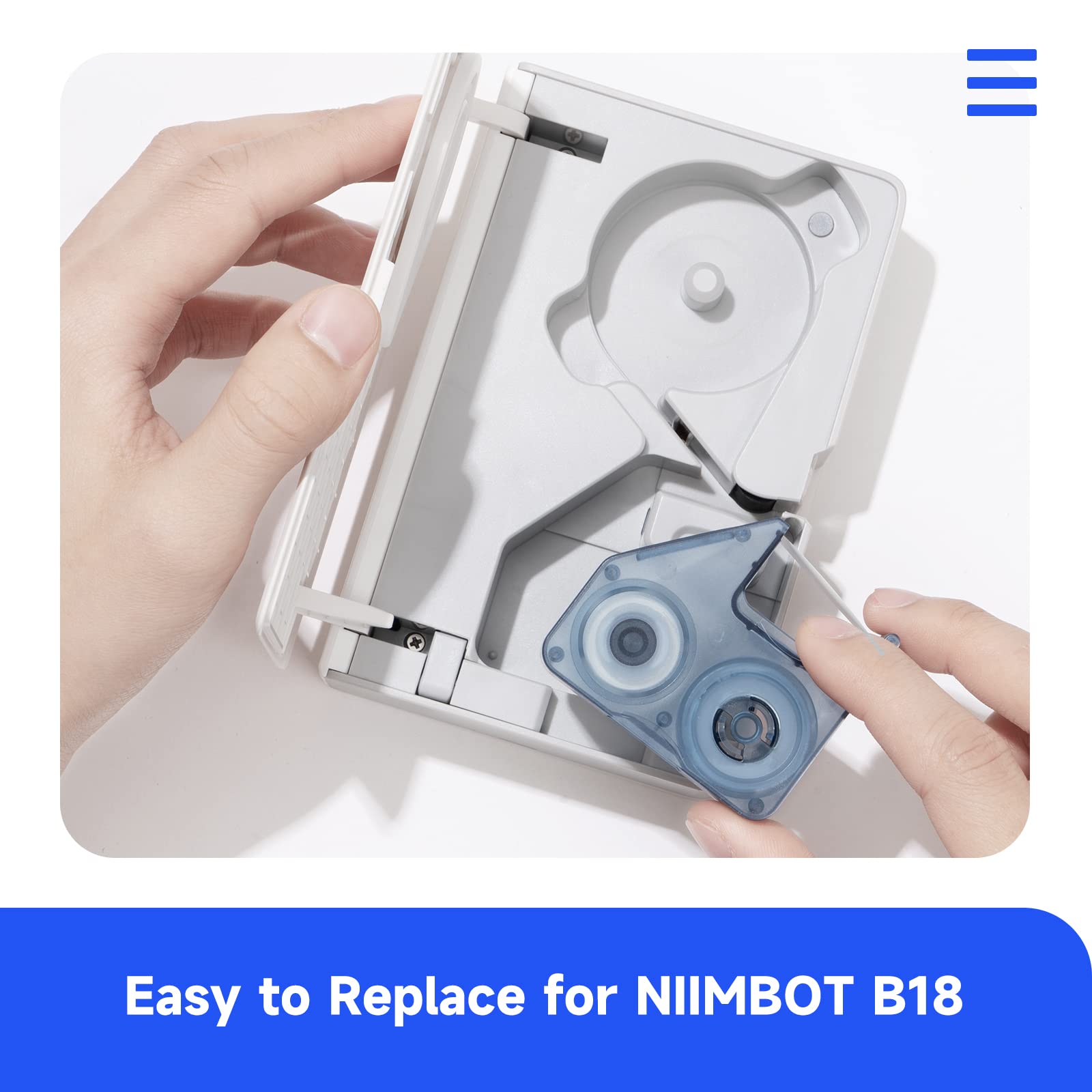 Refills Replacement for NIIMBOT B18 Thermal Transfer Label Printer, Clear Printing Lable Tape, Long Lasting Non Fade - Image 2