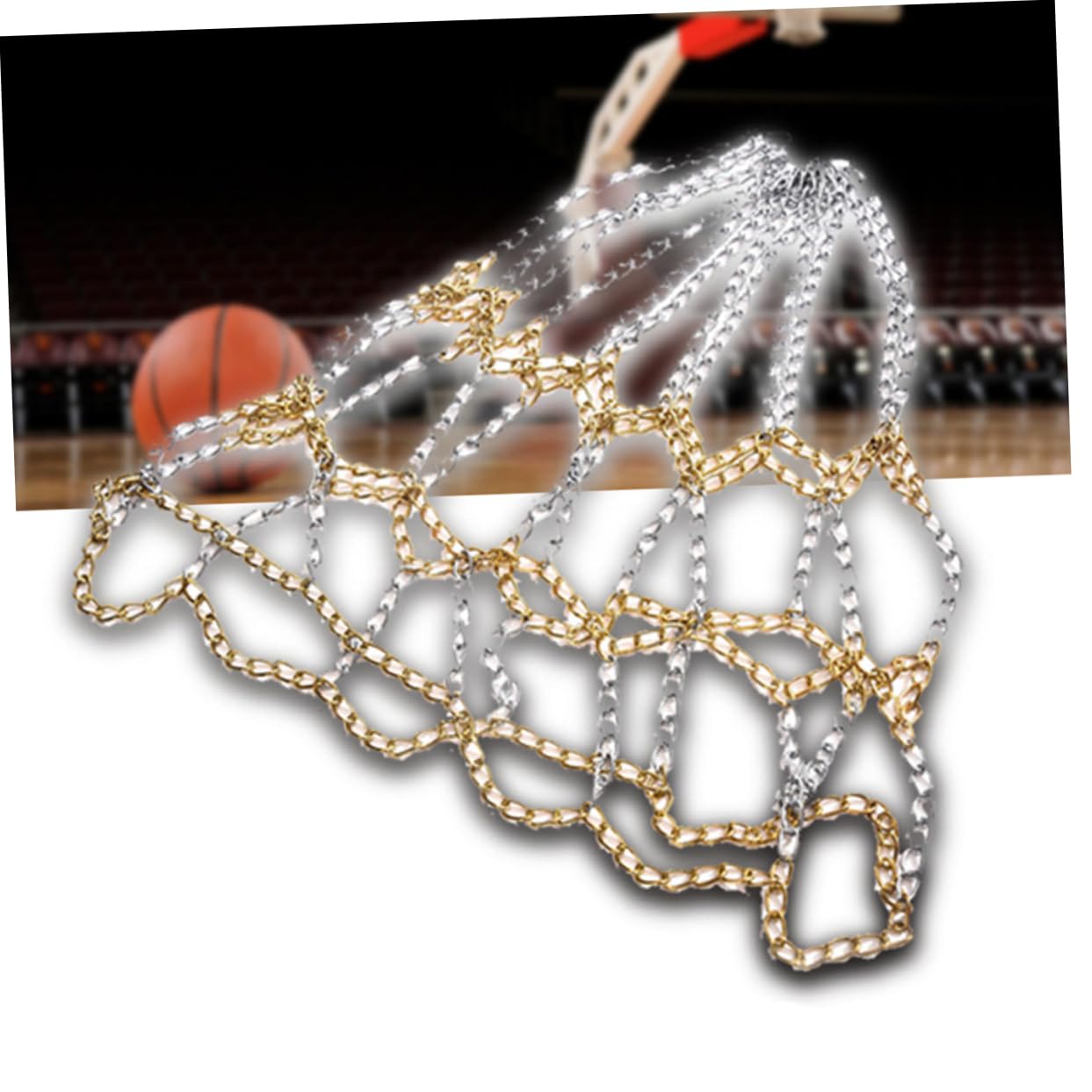 BRIGHTFUFU Basketball Chain Net Iron Chain Basketball Hoops Outdoor Storage Container