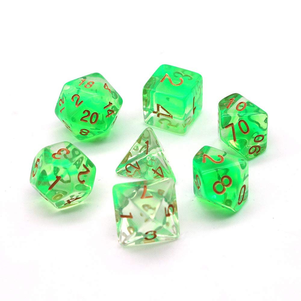 DollaTek 14-teiliges Würfel-Set – Transparente Polyeder Für D&D, RPG & Brettspiele (D20, D12, D10, D8, D6, D4)