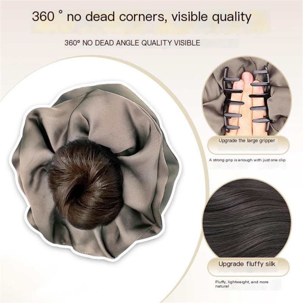 Haarknoten, Hitzebeständige Synthetische Haargummis – Donut-Dutt-Chignon Für Frauen, Dutt-Maker Für Haare（Brown）