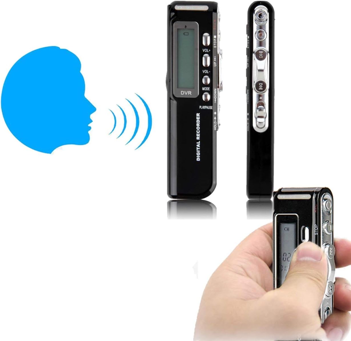 Long Recording 8 GB 650Hr USB LCD Screen Display Mini Digital Audio Voice Recorder Dictaphone MP3 Player