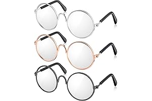 3 Pairs Doll Eyeglasses Metal Wire Rim Clear Lens Eyewear