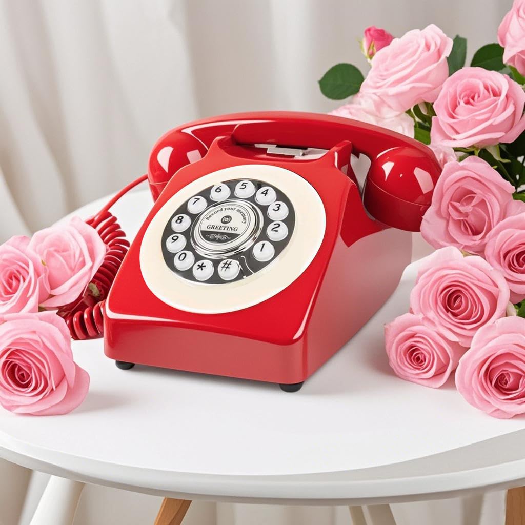 Sprachaufzeichnung Audio Gästebuch - Gästebuch Telefon für Hochzeiten, Brautpartys, Jubiläen | Retro Telefon Voice Recorder | USB Wiederaufladbares Speichertelefon | Einzigartiges Hochzeitsgeschenk