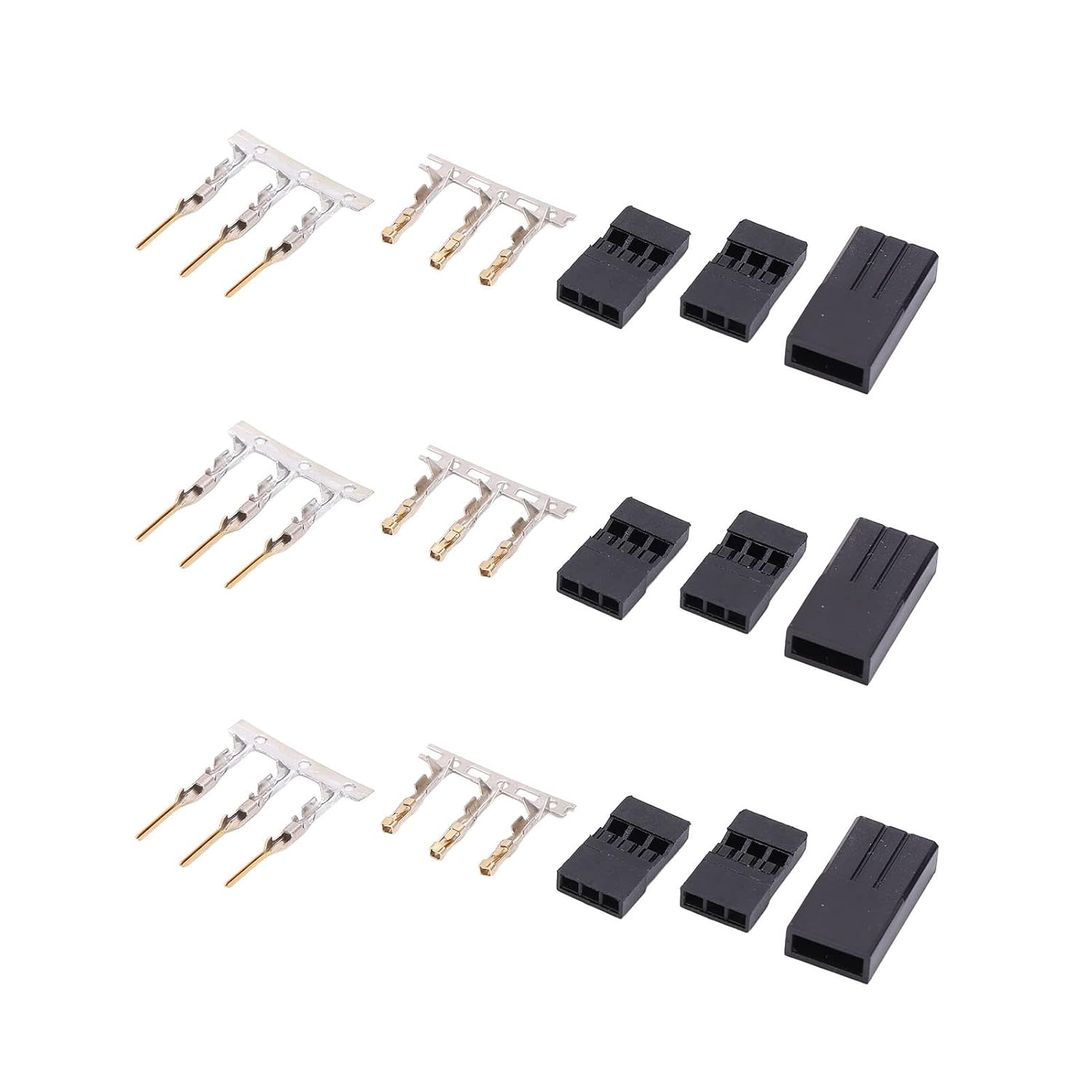 Servo Plug Kit, JR Integrated Male Female Connector Crimp Kit for RC