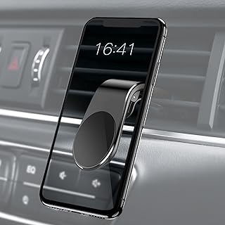 اف جي اكس واي حامل جوال للسيارة يثبت على فتحة التهوية المغناطيسية، حامل مغناطيسي عالمي يثبت على لوحة العدادات مع قفل تلقائي متوافق مع الجوالات من 3.5 الى 7 انش