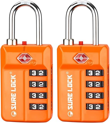 Cerraduras de equipaje de viaje aprobadas por la TSA, cerradura de combinación de alerta abierta para la oficina escolar y casillero de gimnasio,