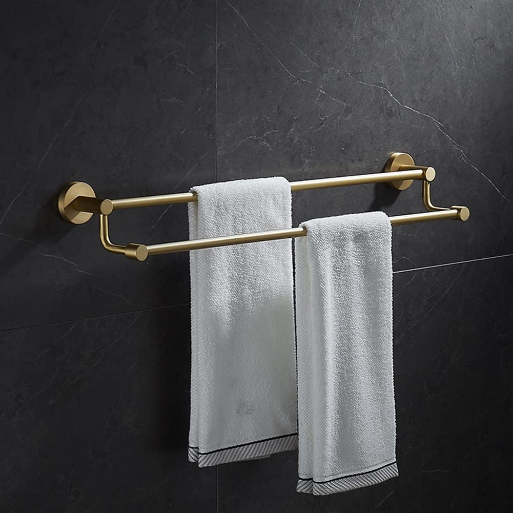 GLETSF Home Wall Mounted Towel Rack Wall Storage Towel For Bathroom, Luxury Brass Brushed Home Wall Mounted Towel Rack Wall Storage Towel, Perforated Toilet Hand Towel