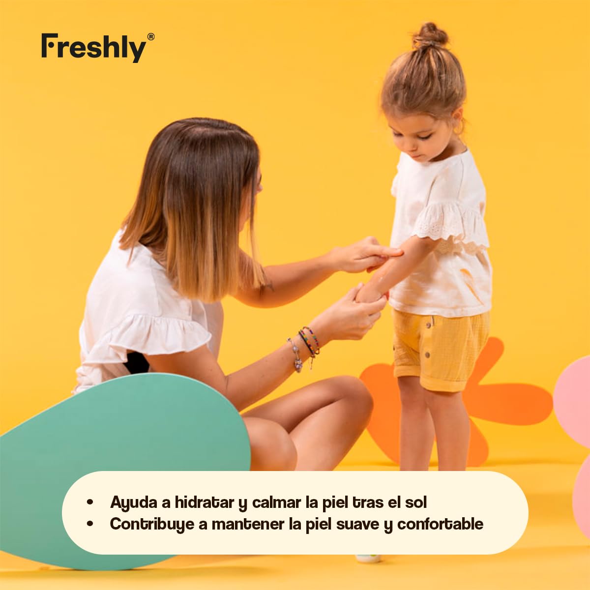 Freshly Cosmetics | Aloe Protection Aftersun | Aftersun con Aloe Vera para Bebés y Niños | 100 ml | Loción Refrescante e Hidratante para Piel Sensible
