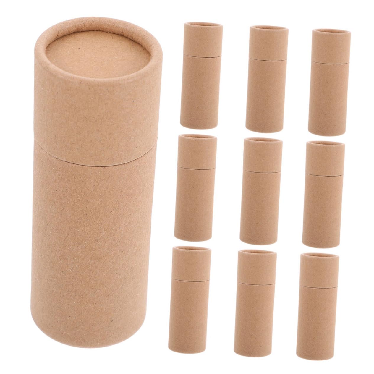 ULTECHNOVO 20 Stück Runde Pappkartons aus Braunem Kraftpapier Multifunktionale Verpackungsröhren für Tee und Ätherische Öle Vielseitig Einsetzbare Geschenkboxen für Besondere Anlässe