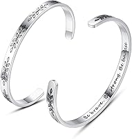 TONY & SANDY 'Be Brave Be Strong Be Badass' Cuff Bracelet for Women Teen Girls - Inspirational Stainless Steel Gifts for Mom Sister Best Friend Birthday Christmas