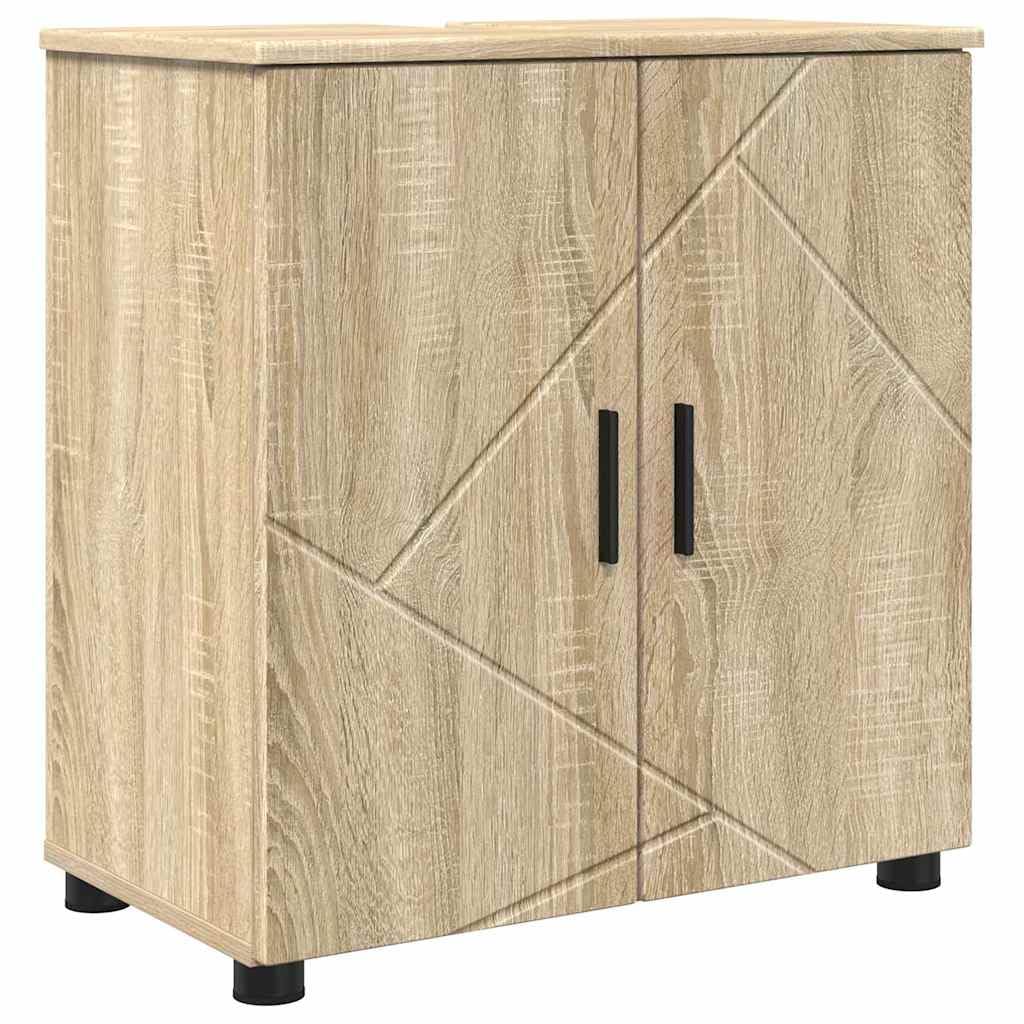 Armario de baño independiente con 2 puertas, mueble auxiliar moderno de madera de 61 cm