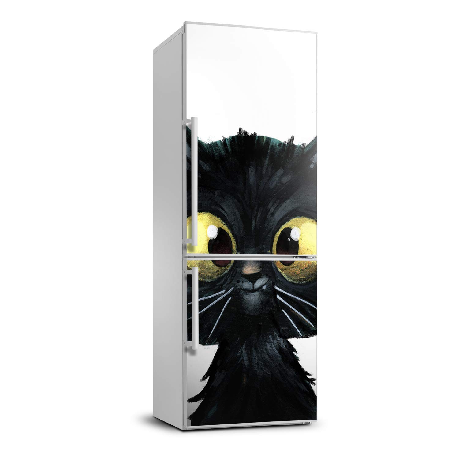 Sticker frigo chat mur Tulup 60x180cm rénovation facile réfrigérateur rayé