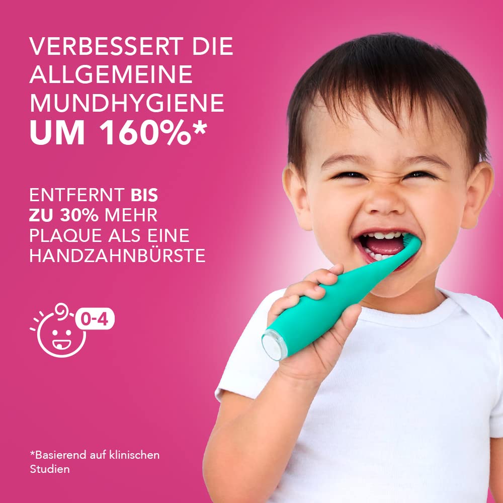 FOREO ISSA baby Schallzahnbürste für Babys & Kleinkinder 0-4, Green | Babyzahnbürste, Elektrische Zahnbürste, Schallzahnbürste, Weiche Borsten, Zahnfleischmassage, BPA-Frei, Reisezahnbürste