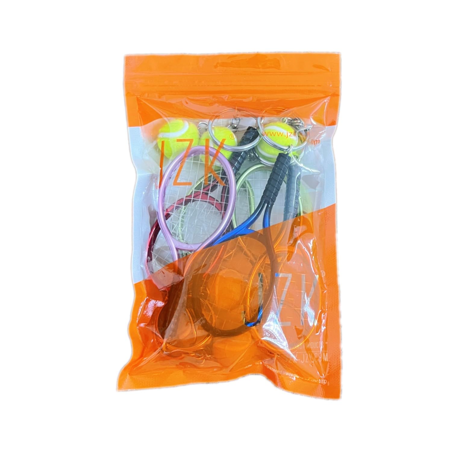 JZK 6x Llavero raqueta de tenis mini llavero pelota de tenis, regalo temático tenis, regalo para fanáticos tenis, decoraciones favores de fiesta tenis, recuerdo de juegos deportivos