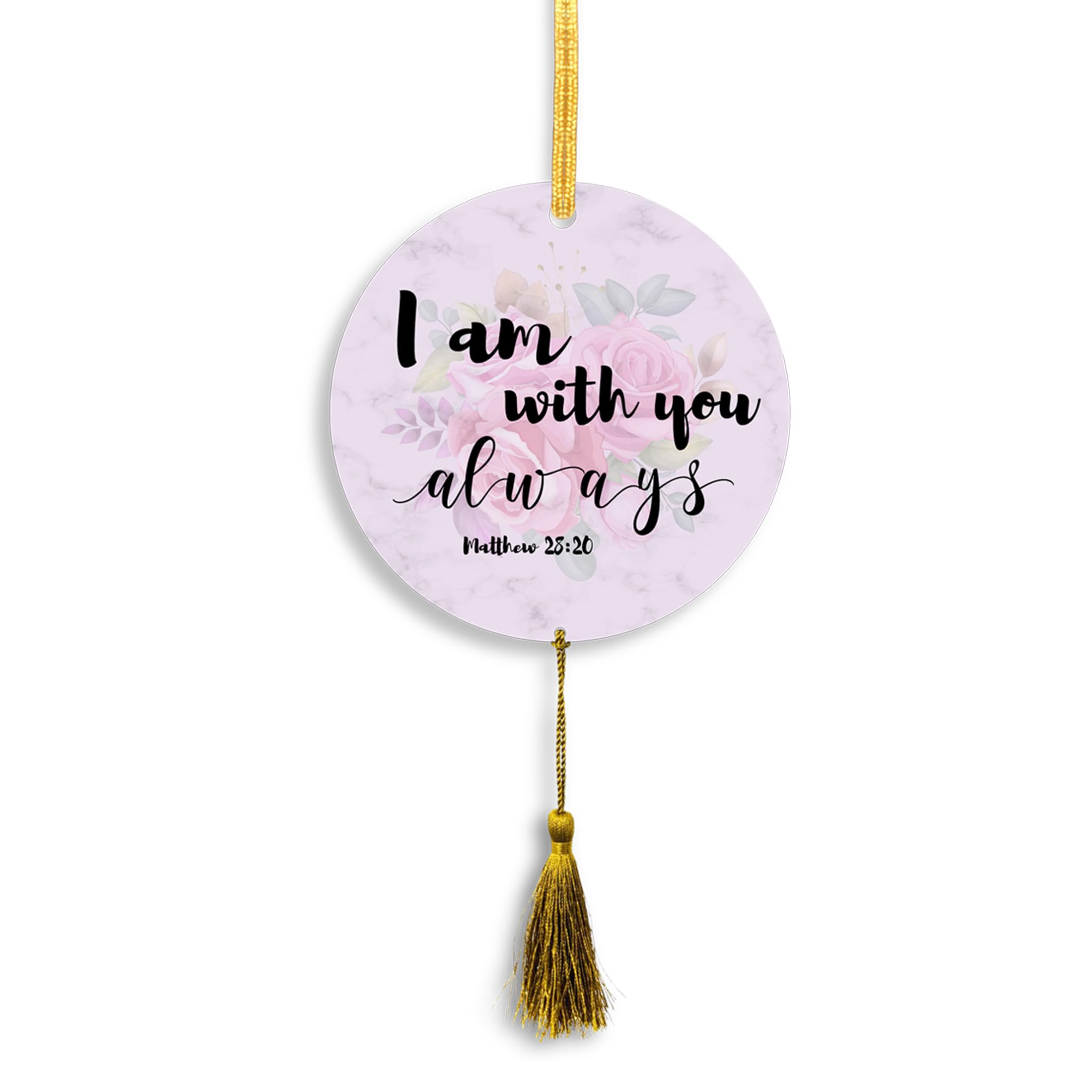 AR Creative I Am with You - Christian Bible Verse Car Hanging for Decoration, Bible Quotes MDF Wooden Art, Bible Verse, Christian Quotes Car Accessories, Wood Hanger (3 inch x 3 inch).-image-40