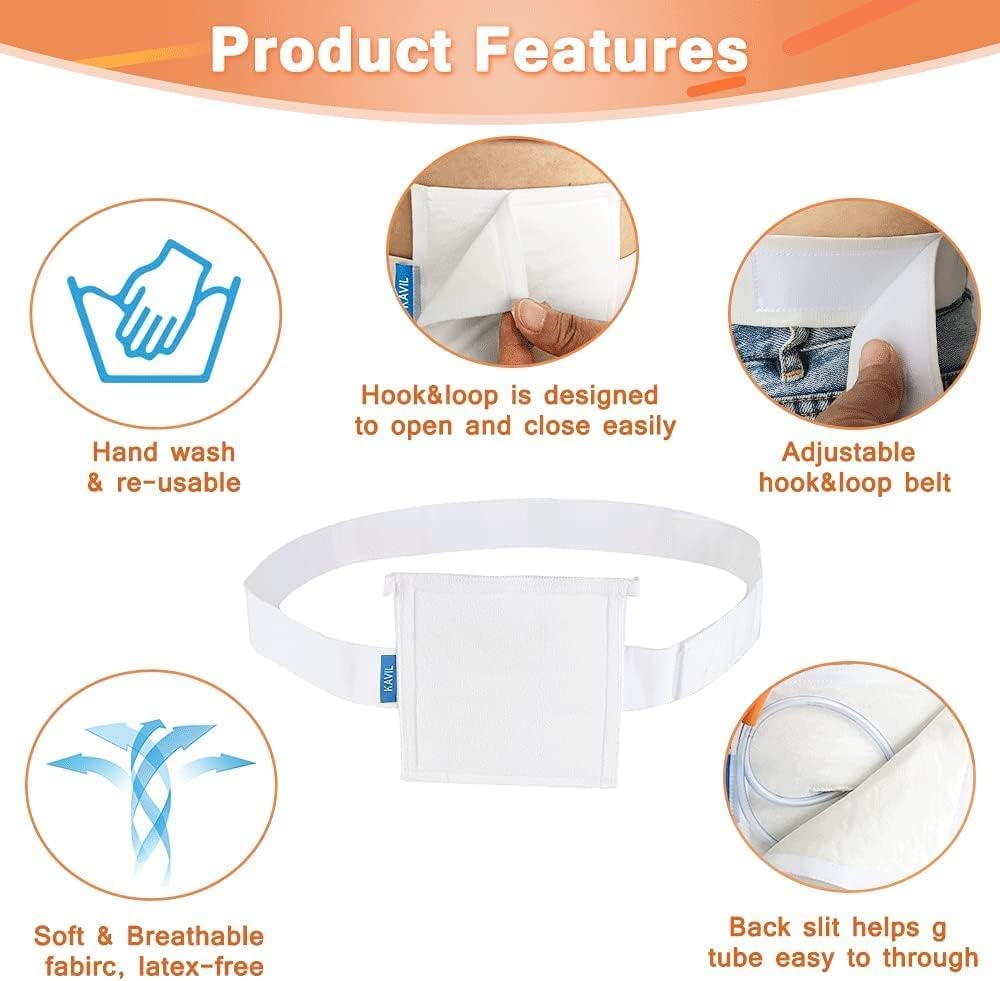 Ceinture de support de tube G, tube d'alimentation pour dialyse péritonéale, coussinets de tubes de dialyse abdominale confortables et dissimulés pour gastrostomie pour hommes et femmes ,Length 125cm