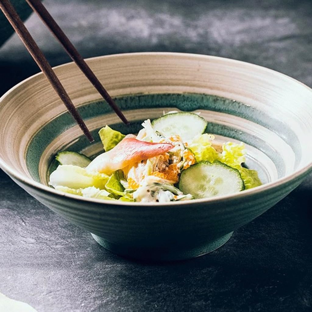 NEBE Ramen Bowl Cuenco De Ramen For Restaurante, Cuencos Y Platos Domésticos De Gran Tamaño, Vajilla, Cuenco De Cerámica, Tazón De Sopa De Fideos Y Carne Cuencos Sopa(1)