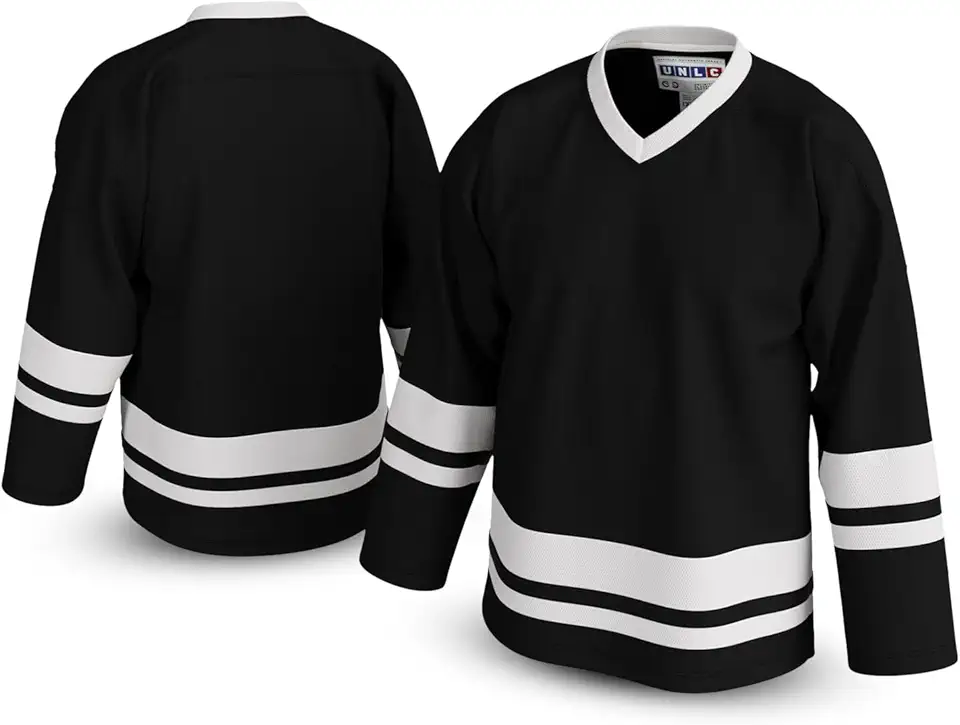 UNLC Classic Blank Hockey Jersey with Stripes – Authentic Stitched, Breathable Mesh and Durable Polyester – Sizes S-5xl product image