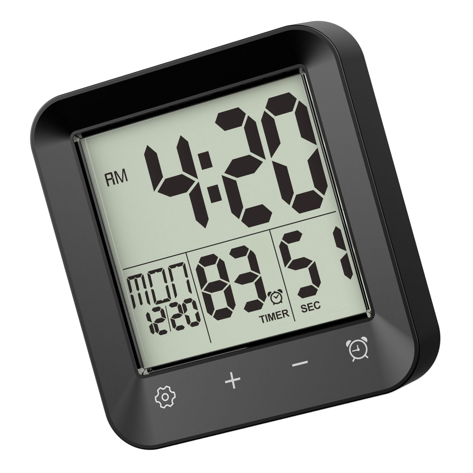 Horloge murale de cuisine numérique avec minuterie étanche et thermomètre à ventouse