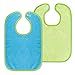 Set di 2 Bavaglini Grandi - Bavette con Bottone a Pressione - 30x46 cm - 100 % cotone spugna testato Öko-Tex Standard 100 - blu - verde