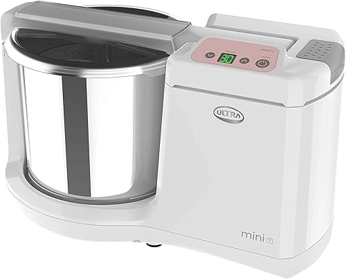 Miniatura 3 de Ultra Mini T Table Top 1.25L Molinillo húmedo con amasadora Atta y temporizador digital, 110 voltios (nuevo modelo), color blanco