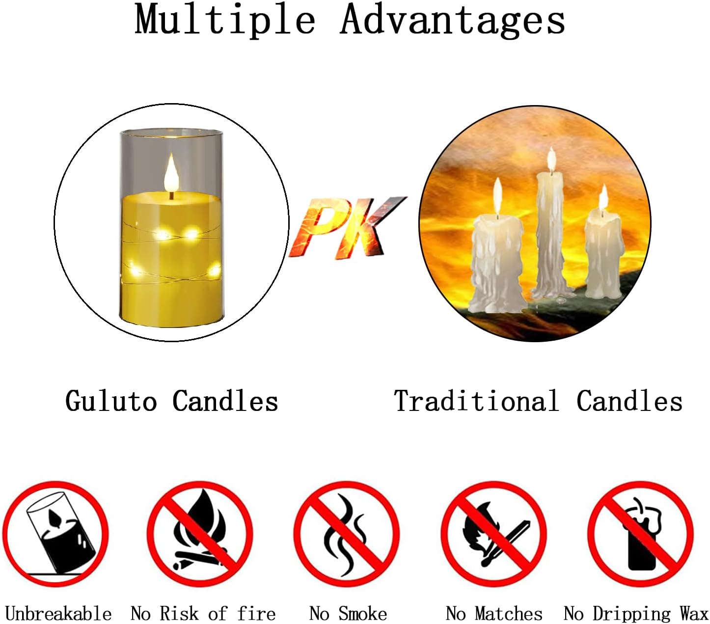 Flameless LED Candles, Non-breakable Battery Operated Candles with Embedded Star String, D 3"×H 4", Set of 2, Flickering Pillar Candle with Remote and Timer for Birthday Home Decoration (Grey)