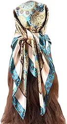 Lenço de seda para mulheres, leve, cetim, bandanas, cachecóis de cabeça, lenço de cetim para pescoço, 89 cm