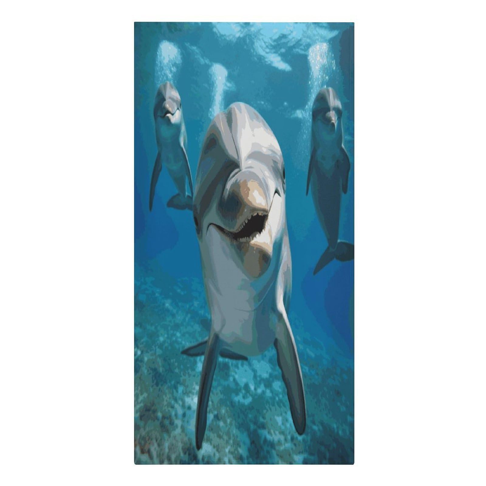 VstaDank Funny Dolphin Looking at You Beach Towels 30"x61" Microfiber Super Absorbent Large Bath Towels Cozy Soft Swim Travel Towel Quick Dry Thin Pool Towel Beach Accessories for Outdoor Adult