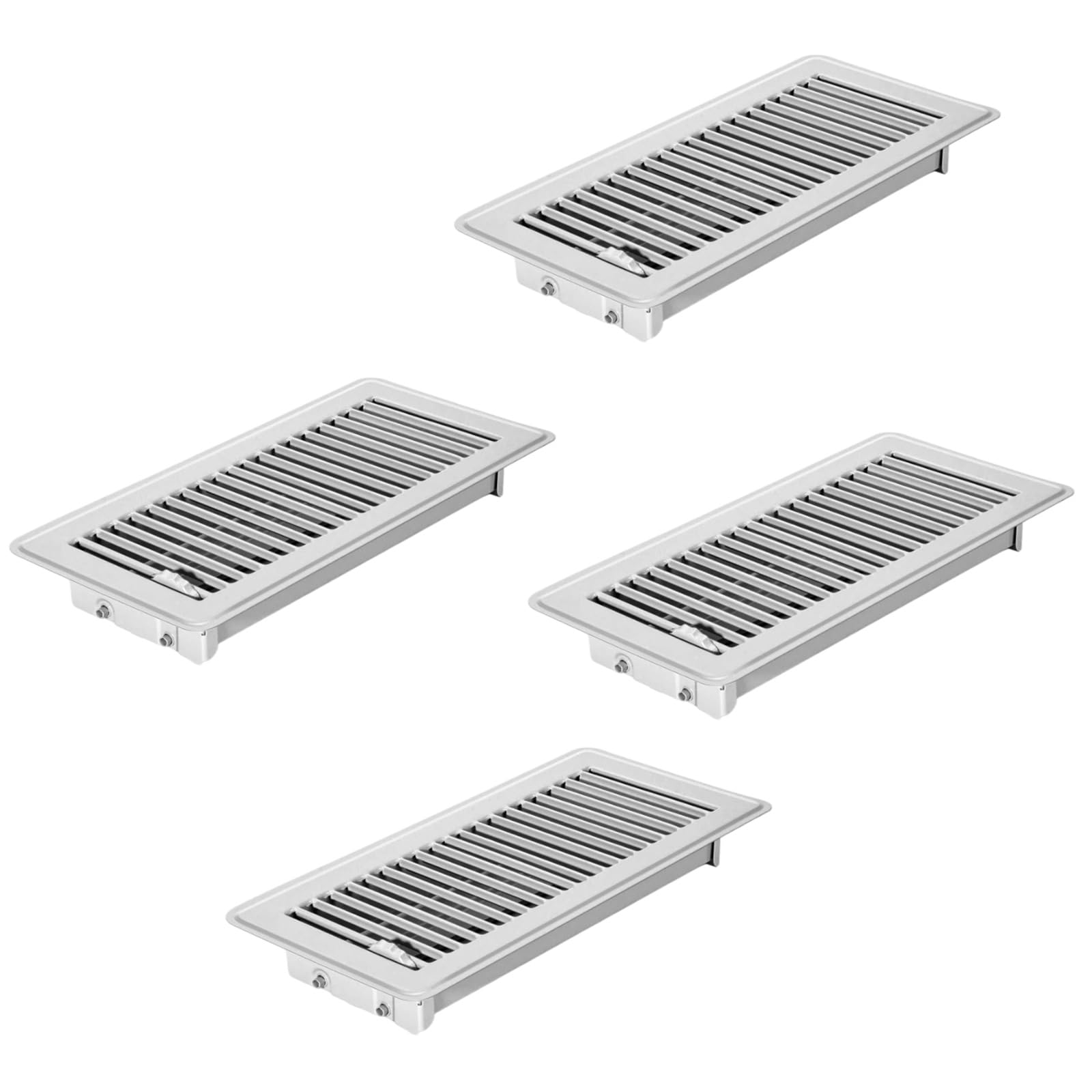 Zbiianxer White 4Pcs High Efficiency Vent Grille Metal Floor Register Cover Replacement Covers With Adjustable Airflows Enduring High Efficiency Grille