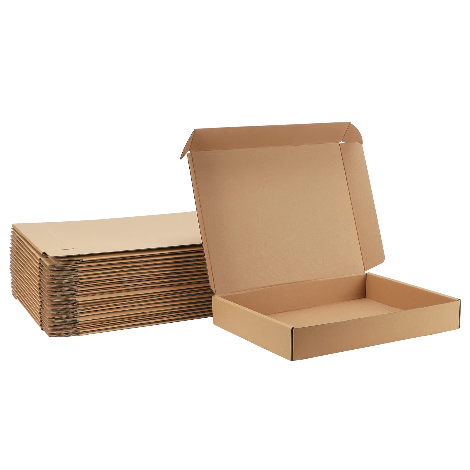 HORLIMER 20 Pack Shipping Boxes, 13x10x2 inches Brown Corrugated Cardboard Mail Boxes, Packaging Boxes for Mailing, Business โ image 1