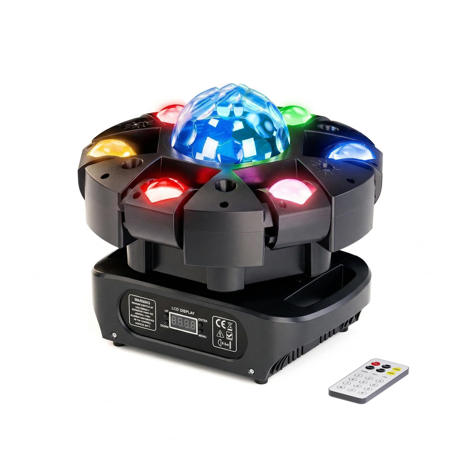Lyre LED 150W Beam Lumière de scène RGBW avec Télécommande et Boule Disco, éclairage de soirée DJ 25 Canaux Jeux de Lumiere pour Bar, Club, Discothèque, Fête,Disco