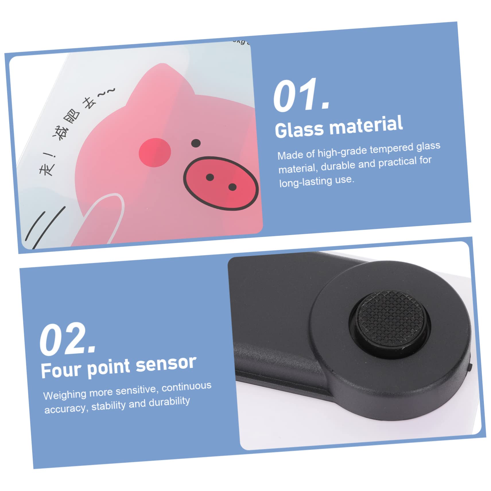 Báscula Digital de Dibujos Animados Encantadora para Baño Recargable | Cristal Templado, Diseño Automático, Batería Integrada, Capacidad de Carga Alta