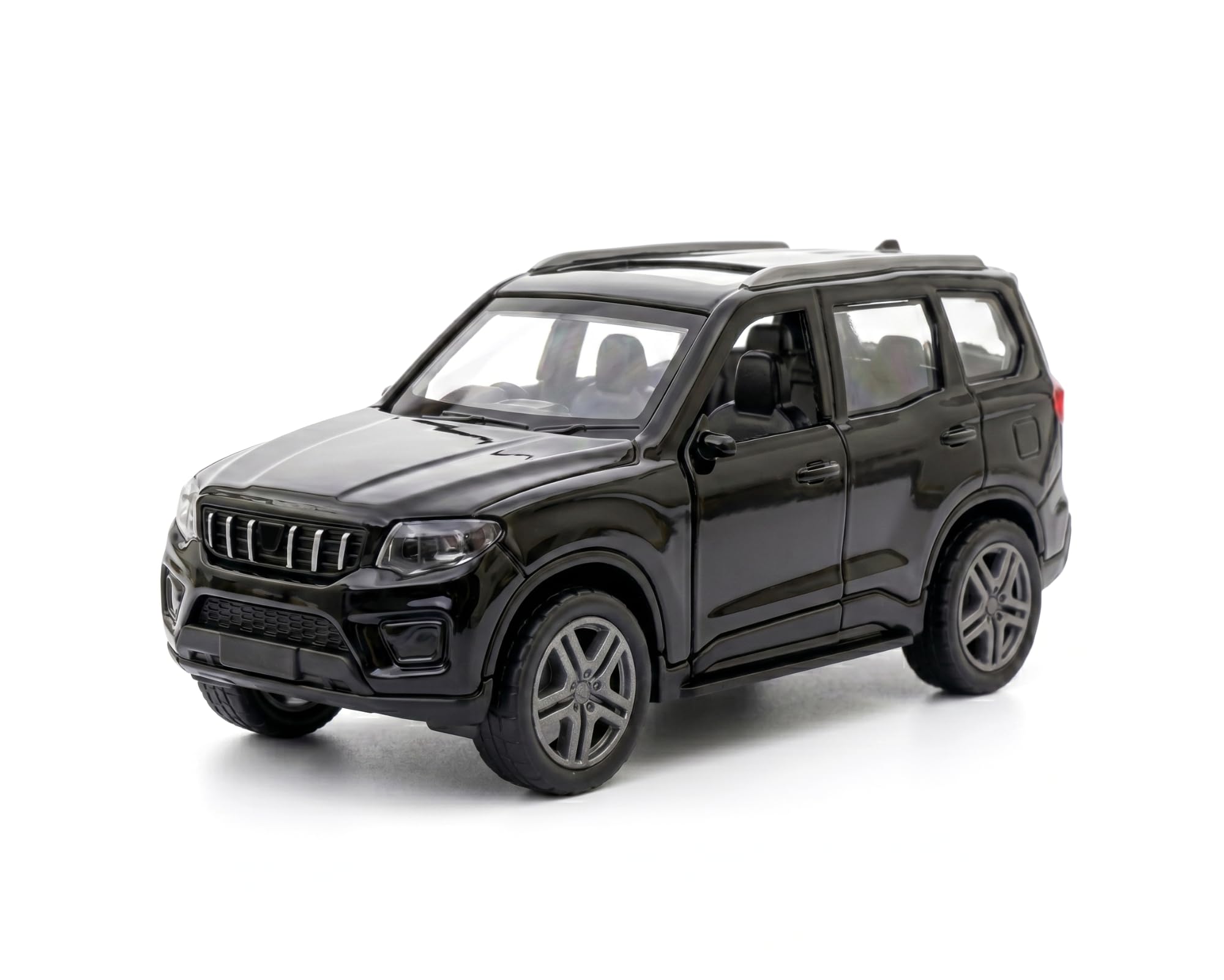 Scorpio-N Diecast Metal Toy Car 1:36 Scale SUV Model with Pull Back Action, Openable Doors, Tailgate, Engine Sounds and LED Lights, Collectible Toy Gift for Kids and Adults (Black)-image-15