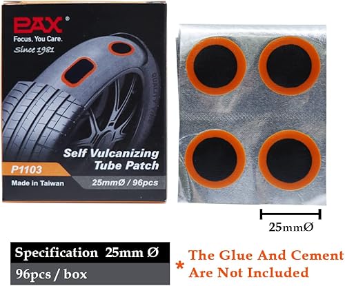 Miniatura 2 de PAX 96 piezas de 0.984 in de diámetro para neumáticos interiores de bicicleta, parche de reparación de neumáticos planos para bicicleta,