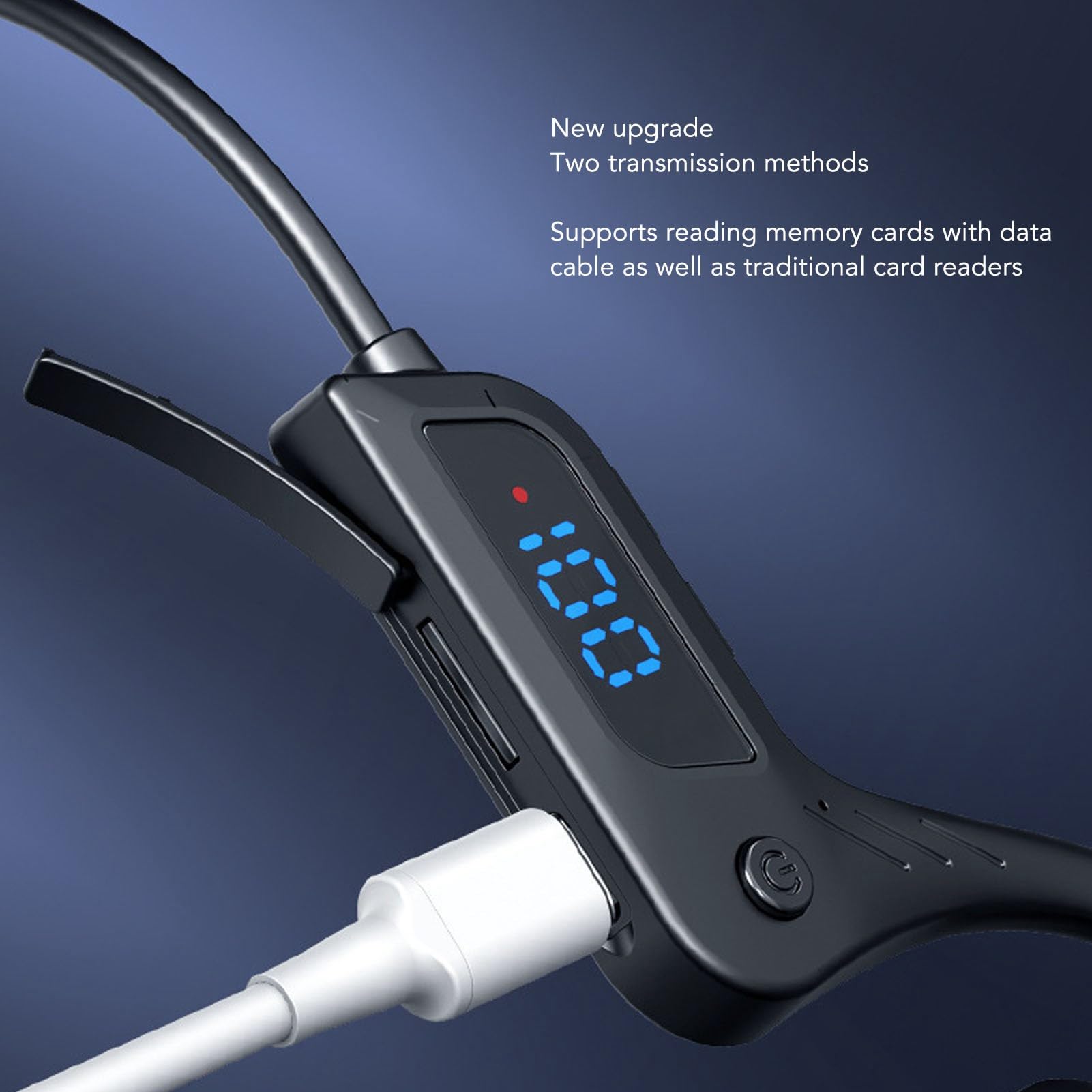 X7 Cuffie a conduzione ossea, cuffie auricolari aperte wireless Bluetooth 5.3 con 10 ore di autonomia, impermeabilità IP68, resistenti al sudore, con display digitale LED, microfono integrato