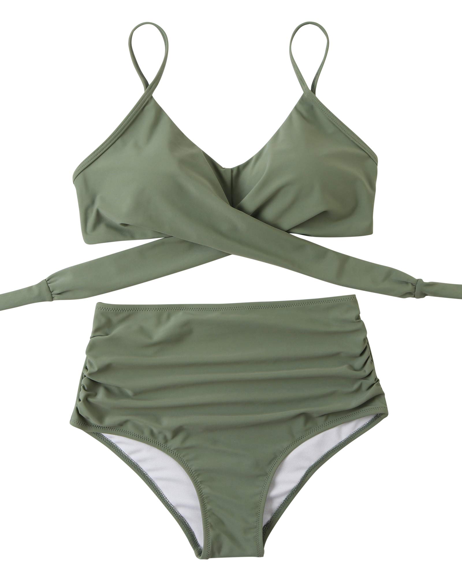 RXRXCOCO Bikini da donna con reggiseno push up e reggiseno a vita alta