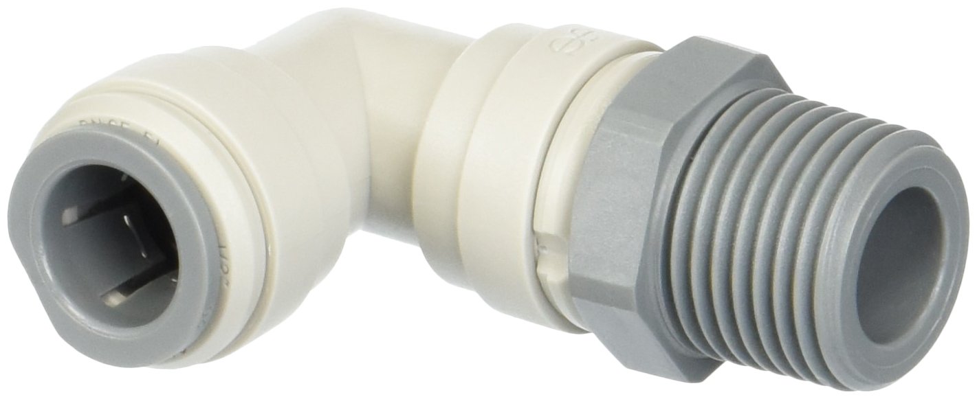John Guest Swivel Elbow 1/2 inch Tube OD x 1/2 inch BSPT Thread (one Supplied)