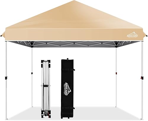Tienda de campaña desplegable de 10 x 10 pulgadas, toldo instantáneo para exteriores para fiestas con bolsa con ruedas (marrón)