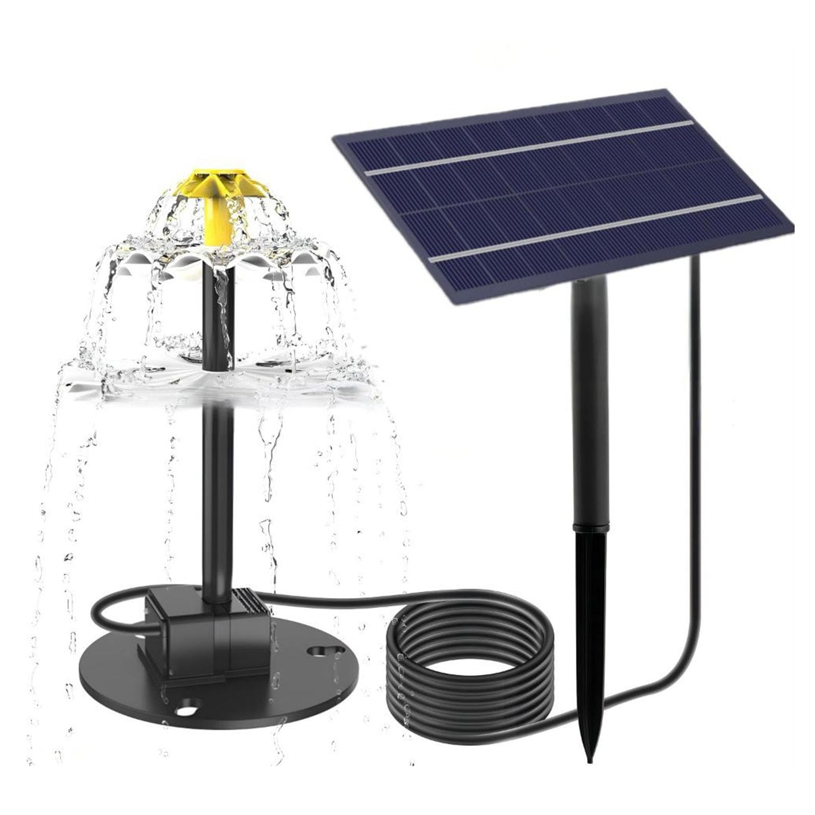 Yrohgkpn 4W Solars Fountains Pumps For Bird Baths Easyly Installation Water Flows Birdbaths With Sprayers Birds Bath Fountains