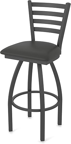 Miniatura 24 de 410 Jackie Taburete de bar giratorio de 36 pulgadas con acabado de peltre y asiento de vinilo negro Vinilo negro,Canter Burdeos,Canter