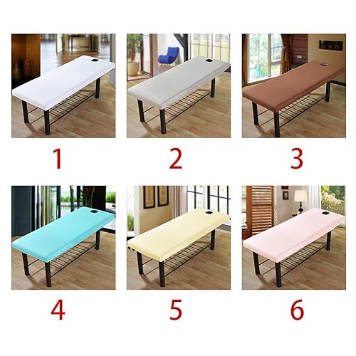 Miniatura 3 de Funda para mesa de masaje con agujero facial, sábana bajera ajustable para sofá de masaje para salón de belleza, spa, borde de cordón elástico,