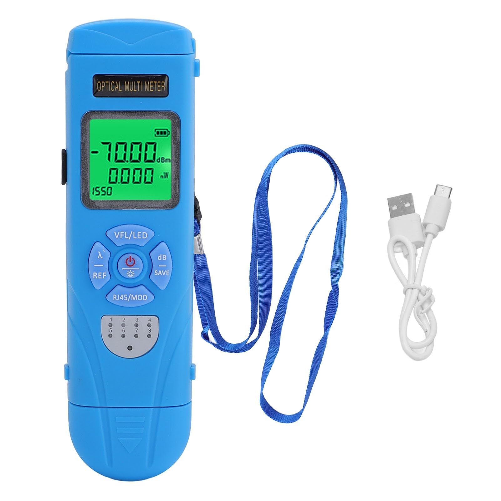 Tester per fibra ottica, Misuratore di potenza Rete via cavo RJ45 OPM Localizzatore visivo guasti 15 km Tester per fibra VFL REF