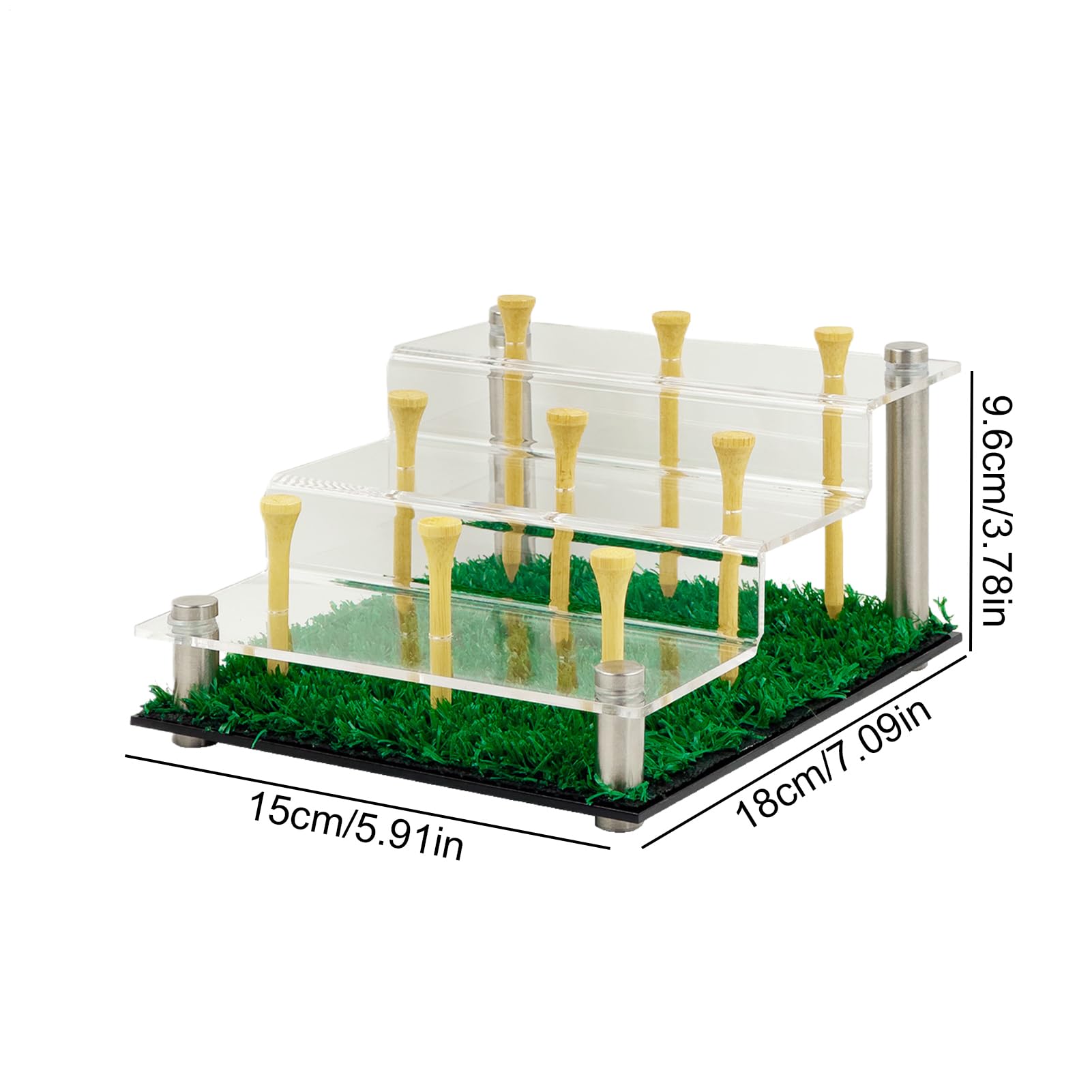 Bandeja acrílica para pelotas de golf, soporte transparente para exhibición de nueve bolas, soporte para equipos deportivos, organizador de presentación decorativo, elegante estante de colección