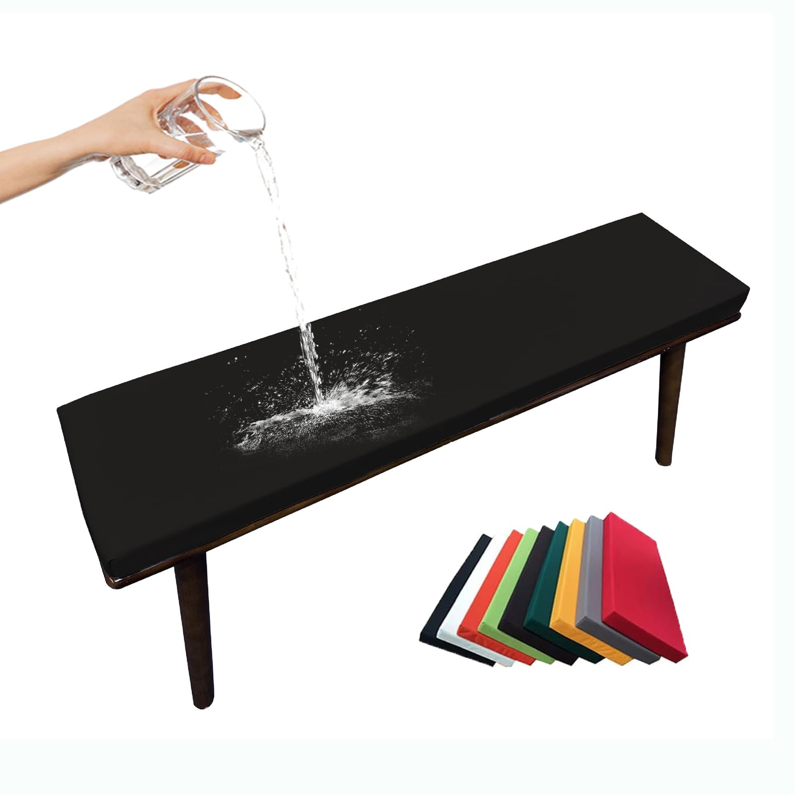 Banc de jardin noir 2-3 places imperméable avec attaches de sécurité